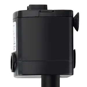 A black water pump with white background.