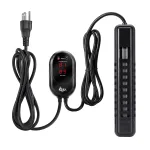 Black smart heater with controller.