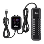 The black aquarium heater with white background.