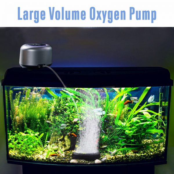 AQQA Aquarium Luftpumpe,5W Leistungsstarke leise energiesparende  Sauerstoffpumpe mit 2 Ausgängen - AQQA-Make fish keeping easier!