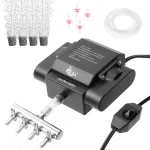 A black aquarium air pump with 4 outlet.