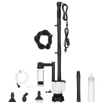 Black Aquarium Grit Cleaning Kit. Each part is shown.