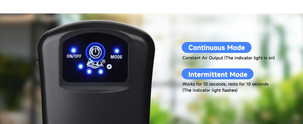 2 modes of aquarium air pump.