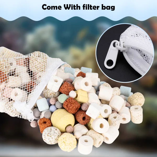 thumbnail image 2 of EFU Aquarium Bio Balls Filter Media - 3 Bags With Reusable Mesh Bags (Total 90 Bio Balls) 2 of 6