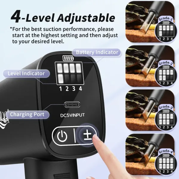 4 level adjustable of gravel cleaner.