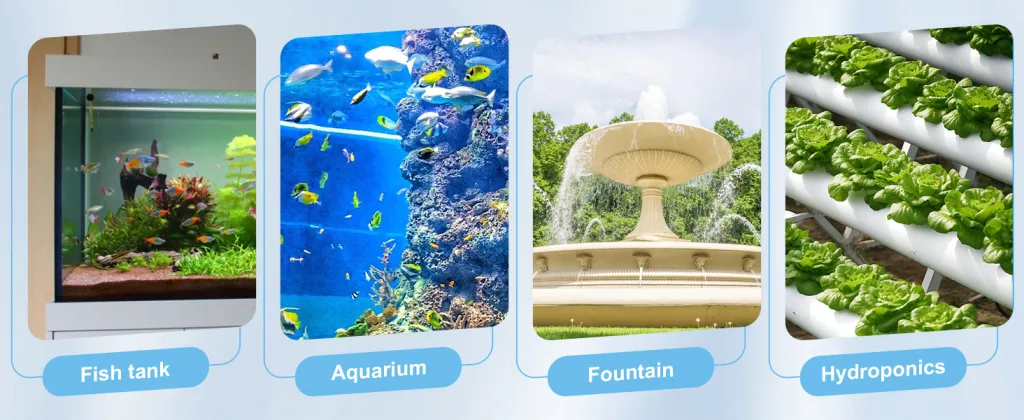 Aquarium water pump applies in different scenes.