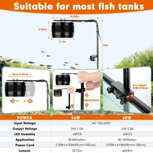 Fish tank size table suitable for stream lights.