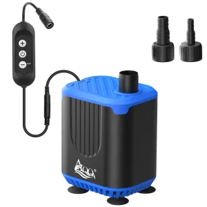 A black aquarium water pump with white background.