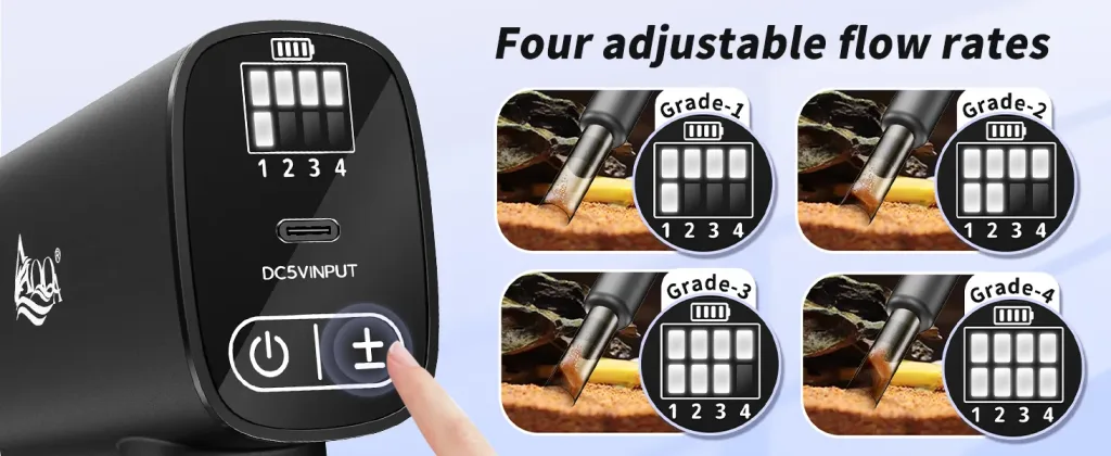 Shows how to adjust cleaner.