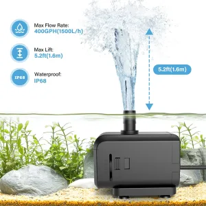 A pic shows that max flow rate of an aquarium water pump.