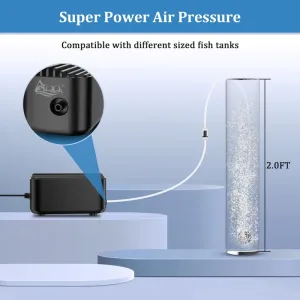 Shows power of aquarium air pump.