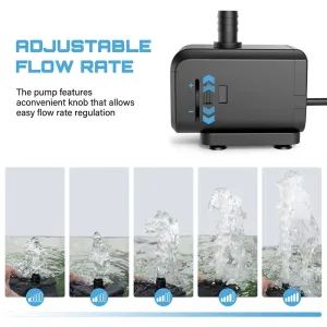 A black water pump shows 5 level of flow rate.