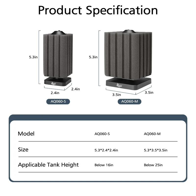 Parameters of AQQA aquarium filter