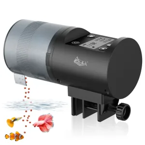 AQQA 200ML Auto Fish Feeder, Quiet Smart Timer Feeder with Portion Control