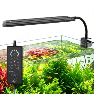 Clip On Aquarium Light for Plants with 24/7 Natural Mode & DIY RGBW Mode (12W for 7.9"-11.8" Tank)