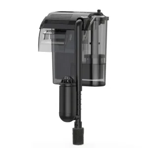 AQQA HOB Filter with Adjustable Flow,  Multi-Stage Filtration for Small Fish Tanks 4-21 Gallon (3W, 80GPH)