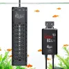 A black aquarium heater in fish tank.