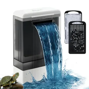 AQQA Turtle Tank Filter for 10-20 Gallon Tanks, Dual Mounting(79 GPH, 5V Low Voltage)