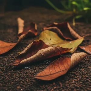Catappa (Indian Almond) Leaves on the ground.