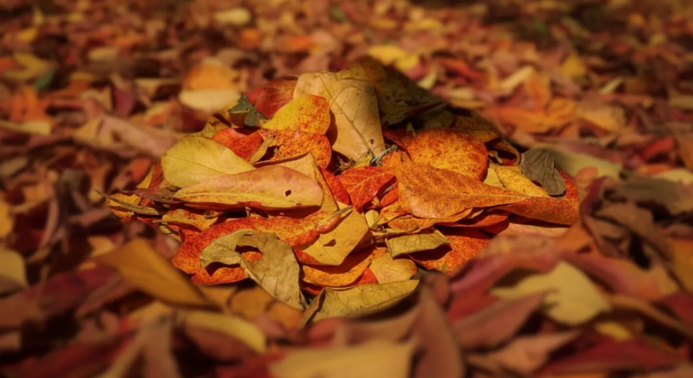 Fall leaves on the ground.