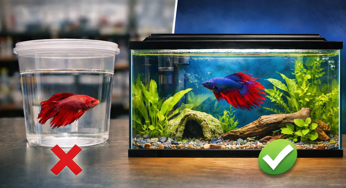 View of How Much Room Does 1 Betta Need? Betta Tank Size Guide - AQQA-Your ...