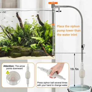 The way that correctly use AQQA aquarium siphon cleaner.