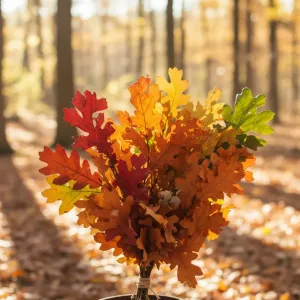 Oak Leaves in the forest.