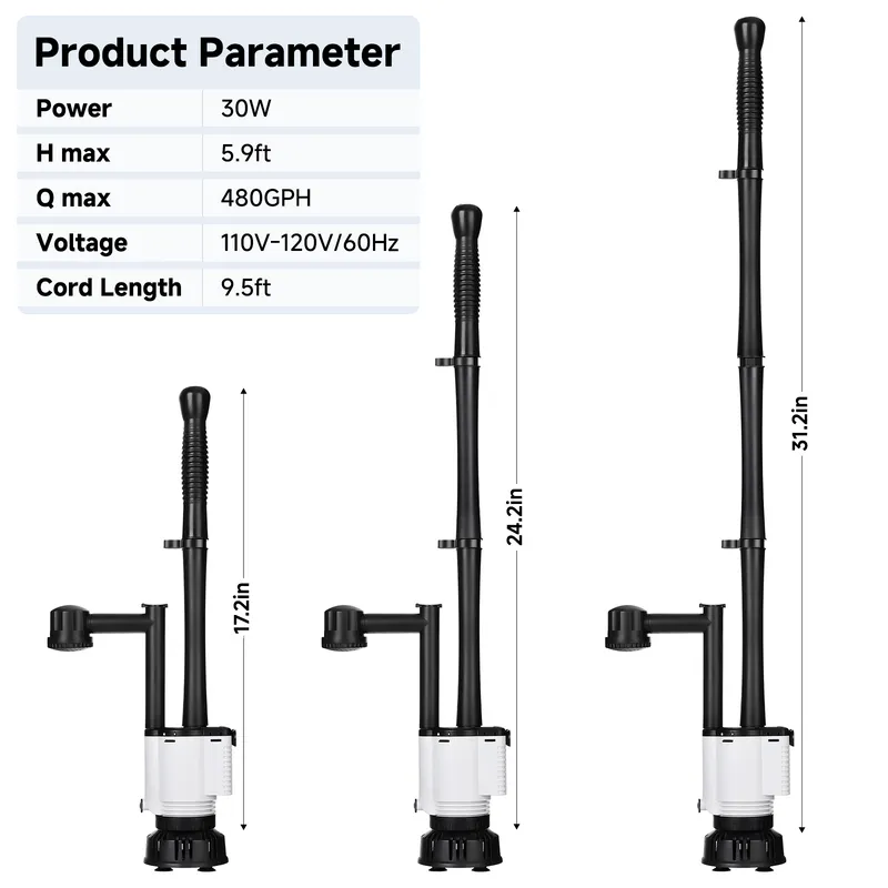 Parameters of different sizes of gravel cleaner.