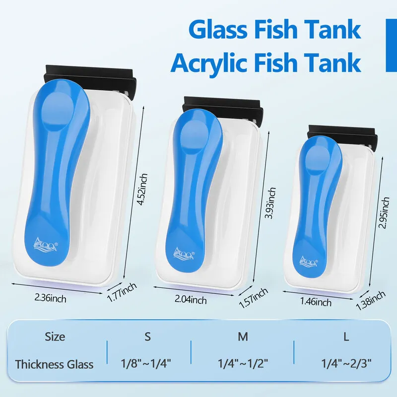 Shows parameters of AQQA Aquarium Magnetic Brush AQ123.