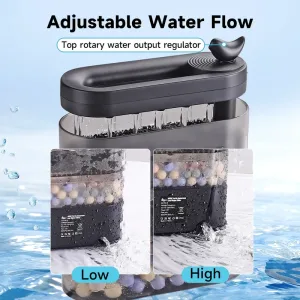Adjust water flow by a filter.