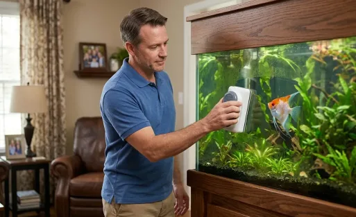 Magnetic Fish Tank Glass Cleaner Brush