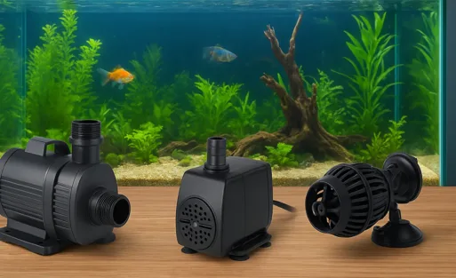 3 main kinds of aquarium water pump working for fish tank.