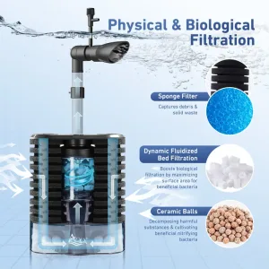 Different filtration including physical and biological ones